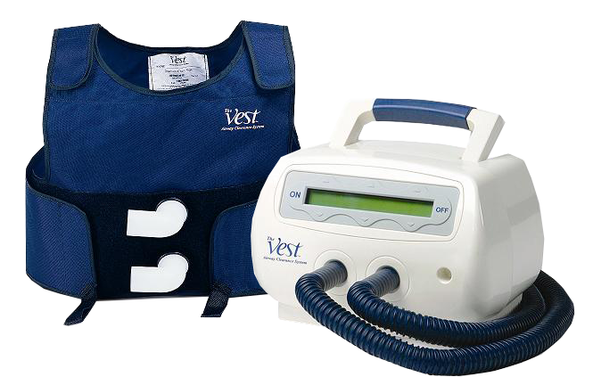 Sistema de higiene bronquial The Vest: chaleco, generador y mangueras de oscilación de pared torácica